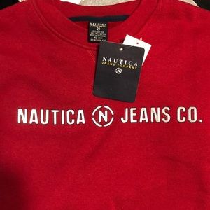 Kids XL (20) red Nautica crew neck sweater NWT